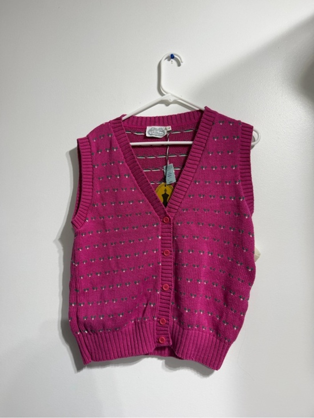 Vintage 1960s The Villager Sweater Vest - NWT, Made in USA,100% Cotton deadstock